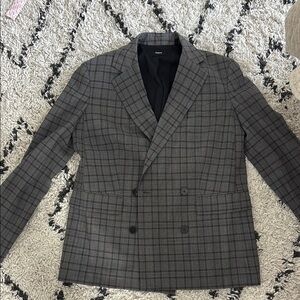 Theory Gray Blazer Structured Suit Jacket